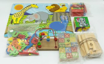 Vintage Wooden Children Toys, Blocks, Letters, Puzzles And More