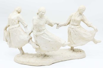 Ceramic Figurine Of 3 Girls Dancing