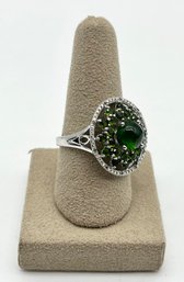 925 Silver Chrome Diopside Gemstone Ring - Size 9 - .19 OZT Total