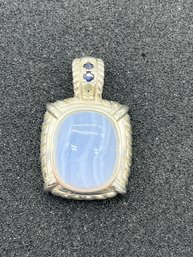 Judith Ripka 925 Silver Blue Lace Agate Gemstone Pendant - .69 OZT Total