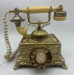 Victorian Style Reproduction Gold-tone Landline Telephone