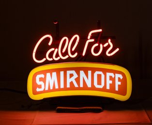 Vintage Call For Smirnoff Neon Sign - Please See All Photos