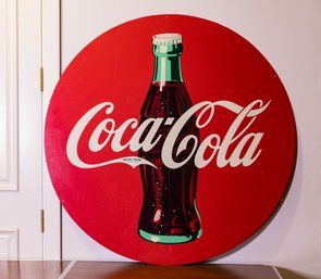 Huge Vintage Metal Coca Cola Sign - Trademark Registered - Rare
