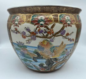 Hand Painted Chinese Ceramic Goldfish Pattern Planter