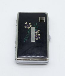 Vintage & Striking Lady's RONSON PAL Black Enameled Lighter And Case