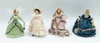 Victorian Dollhouse Dolls - Total 4 - Please See Description