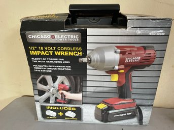 1/2 18 Volt Cordless Impact Wrench Includes Battery And Charger