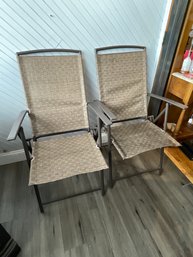 2 Outdoor Patio Folding Chair With Armrest