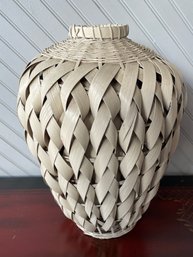 Woven Palm/Rattan Urn Shape Basket Vase