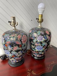 Hand-Painted CAPODIMONTE Lamp From 1900'S Italy - Set Of 2