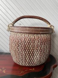 Vintage Asian Rice Woven Basket