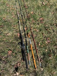 Lot Of Assorted Fishing Poles - Owens Cornings Fiberglass & Penn