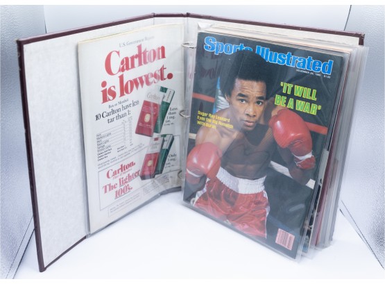 Binder Full Of Vintage Sports Illustrated Magazines - Sugar Ray Leonard - Jimmy Conners