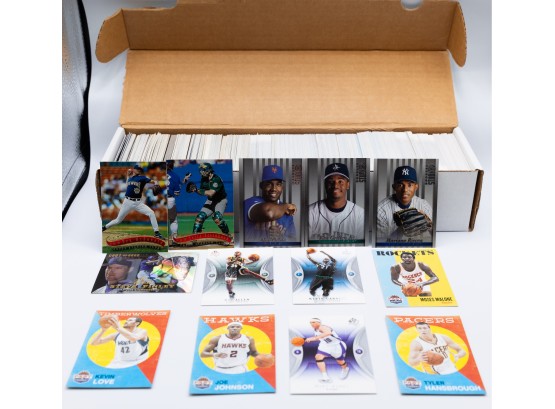 Box Of Assorted Baseball & Basketball Cards