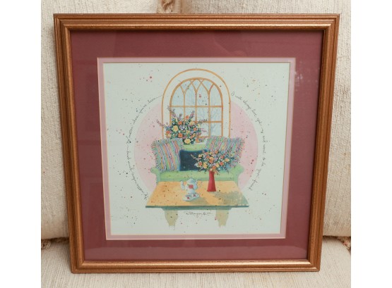 Framed D. Morgan Art, I Will Always Love You And Want To Be Your Friend, Cottage Garden Collection