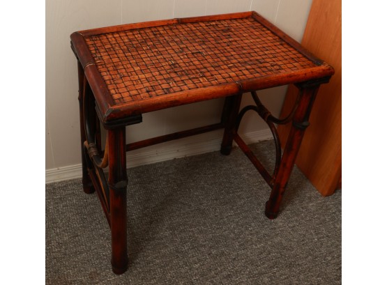 Vintage Bamboo Rattan Side Table