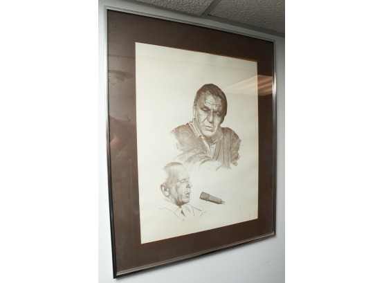 Large Framed And Matted Sketch Of Frank Sinatra, Signed Lance & Numbered 155/300