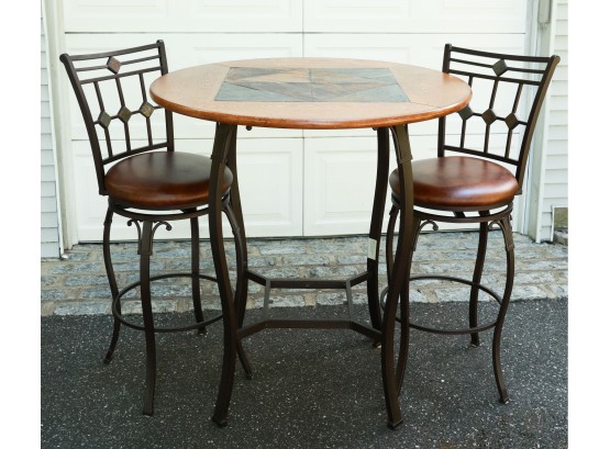 3 Piece Bistro/pub Table & Swivel Chairs