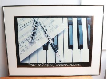 Francine Zaslow Inspiration On Ivory Piano Music Framed Photography Art Print.
