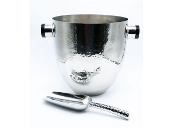 Crate & Barrel Stainless Steel Ice Bucket W/ Matching Scooper