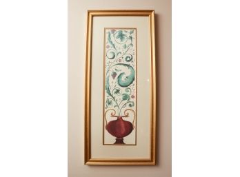 Lithograph, Wall Panels Grapes & Acanthus - Signed, Framed & Matted