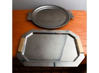 Silver Plated Trays - Vintage -  Made In Japan - 2 In Total
