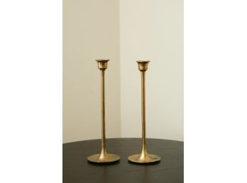 Brass Candle Stick Holders - Pair