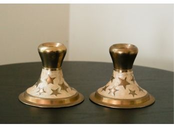 Brass Candle Stick Holders - Pair
