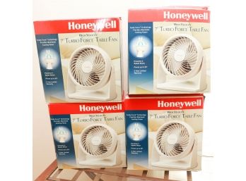 Lot Of 4 HONEYWELL High Velocity 7' Turbo Force Table Fan - In Original Box