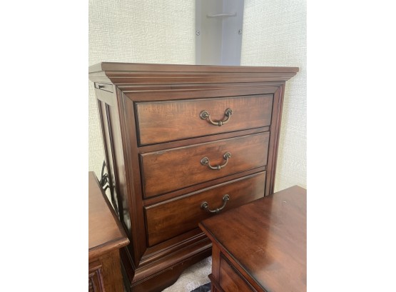 Pair Of Wooden End Tables W/ 3 Drawers Each