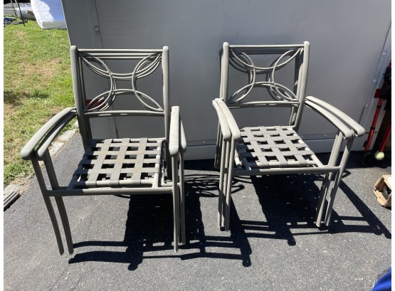 Patio Chairs - Lot Of 6 - 2 Cushions Included