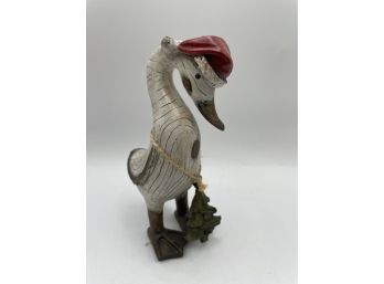 Wooden Duck Mantle Figurine, Christmas Decor, Home Decor