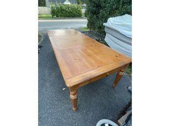 Wooden Dining Room Table W/ Drawer &  2 Leafs