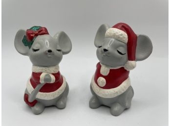 Christmas Decor, Pair Of Mr & Mrs Clause Figurines, Home Decor