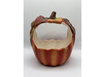 Ceramic Pumpkin Basket - Home Decor - Autumn Decor - Thanksgiving Decor