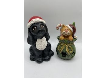 Christmas Decor, Pair Of Figurines