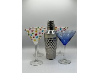 Martini Glasses & Cocktail Shaker