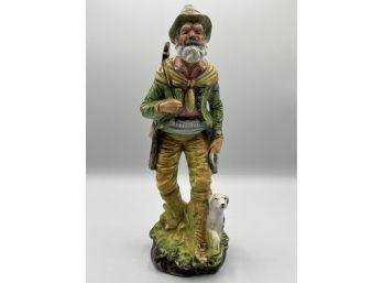 Pacific Ceramic Old Man Trapper With Dog - Made In Japan