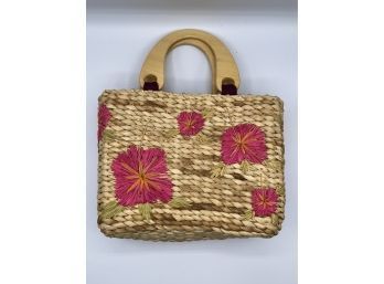 *Glory Mini Wicker Purse Floral Weave Purse/Handbag