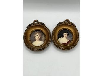 (2) Vintage Gold Syroco Style Victorian Designs Framed Cameo Creation By Moritiz Michael (Lot Of 2)