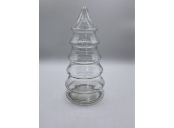 Tall Clear Glass Christmas Tree Jar, Apothecary/Candy Container