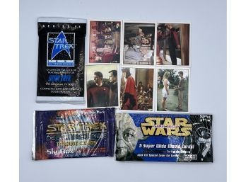 Starwars &Startrek Trading Card Collection (Lot Of 9)