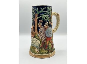 Vintage Hand Painted German Stein, Italy's Wine, So Sweet And Pure, Broke The Roman's Brittle Bones Stein