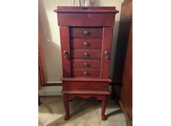 Jewelry Armoire - Dual Side Compartments W/ 5 Drawers