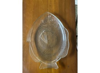 Arcoroc Poisson Clear Pressed Glass Extra Large Fish Dinner Servering Platter-Made In France