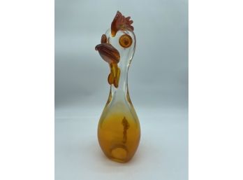 Vintage Handcrafted Glass Rooster, Rare, Collectible