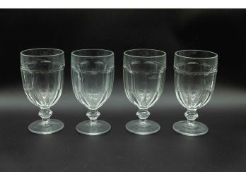 Vintage Clear Water Goblets - Libbey Gibraltar Dauatuff - Lot Of 4