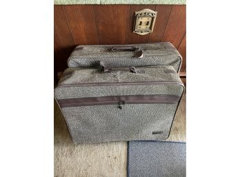 Large Verdi Vintage Cloth Rolling Luggage Bags - Lot Of 2