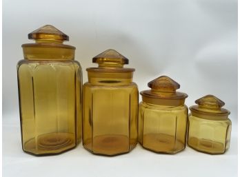 Vintage L.E. Smith Glass Co. Handmade Golden Amber Glass
