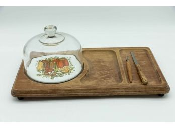 Vintage Spice Of Life Cheese & Cracker Tray - Wood